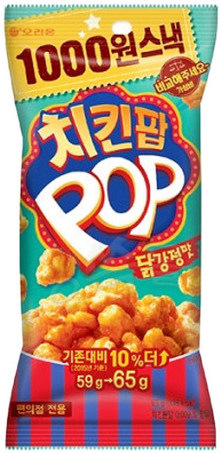 오리온 치킨팝 닭강정맛, 65g, 3개