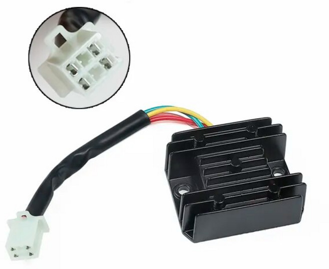 레귤레이터 고압 산소 오토바이 AC 12V 4 5 핀 와이어 전압 조정기 정류기 GY6 CG CB 150cc 200cc 250cc ATV 쿼드 모페드 스쿠터 버기, 3.black 4pins, 1개