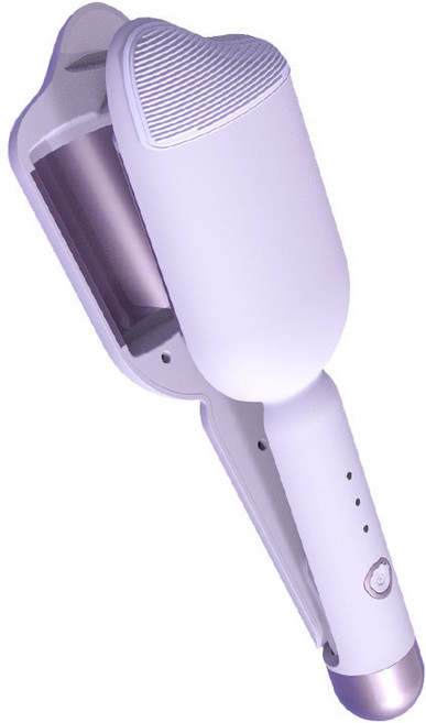 VEGOEVER 36mm물결펌 온도 조절 헤어 매직 봉고데기 TRIPLE WAVE IRON 볼륨 고데기 웨이브 펌 음이온 케어 헤어스타일 도구 물결펌고데기, 퍼플