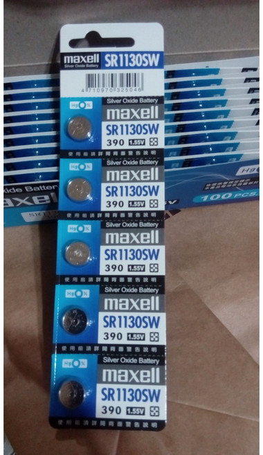 maxell 鈕扣電池 SR1130SW / 390 (1.55V) 日本製 手錶 鐘錶電池, 1個, SR1130SW ( 390) 一顆