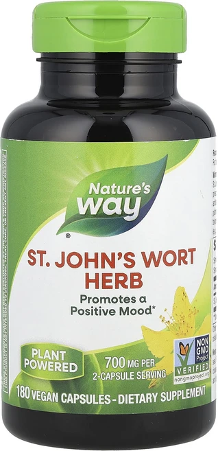 Nature's Way 세인트존스워트 허브 700mg 베지 캡슐 180정(캡슐 1정당 350mg), NaturesWay세인트존스워트허브700mg베지캡슐18, 1개, 180정 - 쿠팡