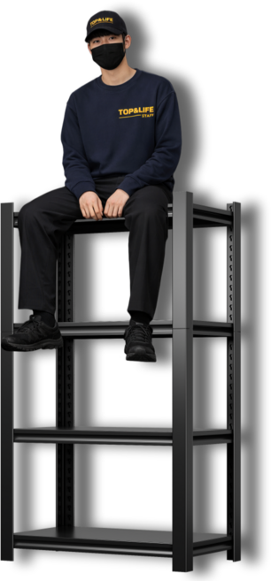 (탑앤라이프) 파워랙 선반 수납선반 다용도 랙 다용도실 철제 선반장 팬트리 무볼트 조립식 앵글 조립식선반, 4단, 다크그레이