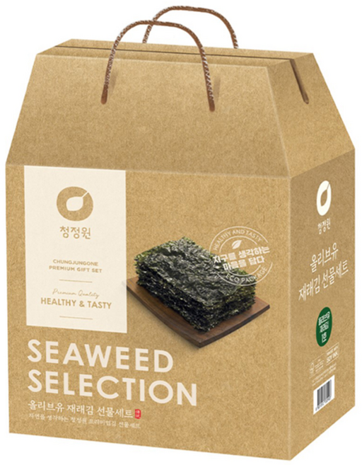 김 선물 세트 올리브유 청정원 구정 설 명절 추석 재래김 대량주문, 1세트