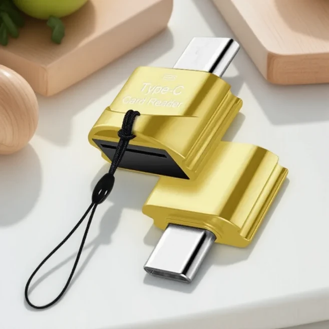 USB 3.0 타입 C에서 마이크로-SD TF 카드 리더 어댑터 OTG 미니 휴대폰 노트북 데이터 전송용, 04 1PC Gold