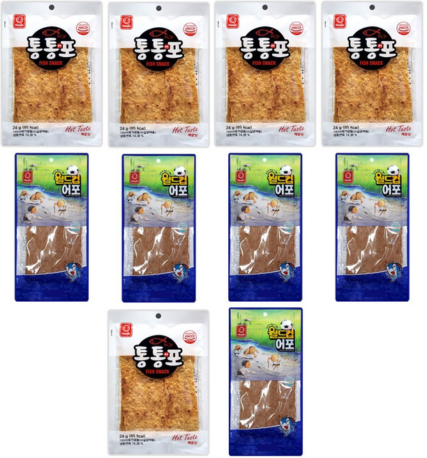 한진 통통어포 매운맛 5개+월드컵어포 5개, 1세트, 240g