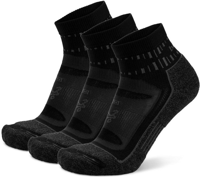 Balega Blister Resist Performance Quarter Athletic Running Socks for Men and Women (1 Pair) Grey/, 3, 라지, 그레이/블랙