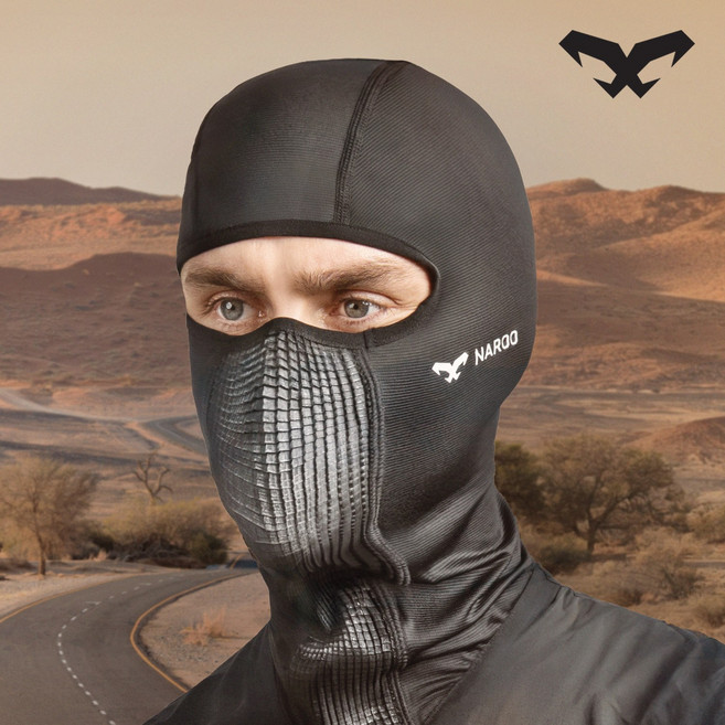 나루마스크 N0F 여름용 초슬림 바라클라바 호흡저항 제로 자외선차단 쿨링 냉감 원단, 블랙, 1개
