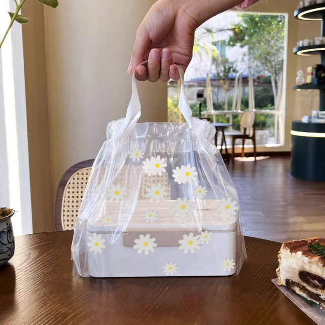 뚱보 50p 투명 복주머니 쇼핑백 파우치, 50매, 중형 꽃주머니감성파우치