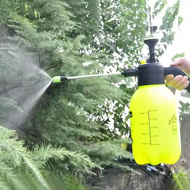 (코어무역) 다용도 자동 락스분무기 압축분무기 물뿌리개 원예 화분 농약 고압 분사기 스프레이 옐로우 노즐 포함, 옐로우 분무기+노즐, 1개