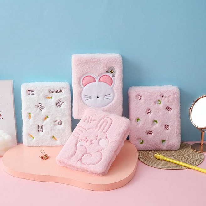 다이어리 귀여운 노트 미니 일기장 사무용품 다이어리 포켓 여행 공책 수첩 데일리 예쁜 노트 일기장 aud+3055wi, 핑크_토끼