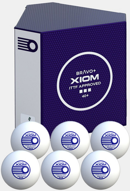 엑시옴 브라보 경기용 ABS 플라스틱 탁구공, 흰색, 6개입, 1개