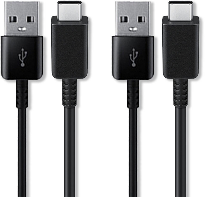 삼성전용 1+1 C타입 고속 충전케이블, 200cm, 블랙, 2개