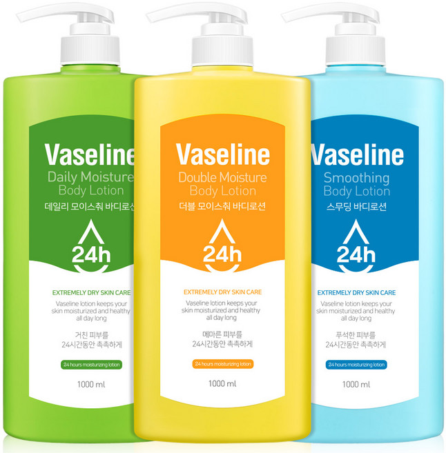 시투와이 바세린 24h 바디로션 데일리모이스춰 1000ml + 더블모이스춰 1000ml + 스무딩 1000ml 세트, 1개