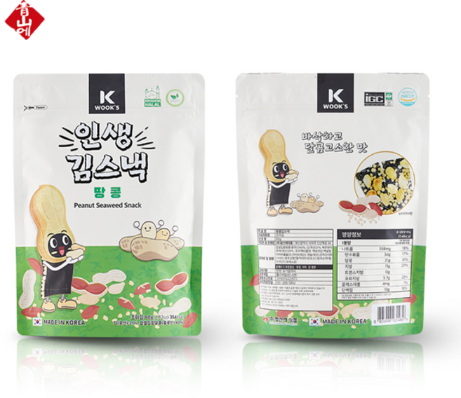 인생김스낵 80g (선택-땅콩 현미 불땅콩), 1개