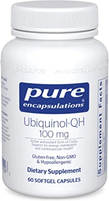Pure Encapsulation Encapsulations Ubiquinol-QH 100mg 퓨어인캡슐레이션 유비퀴놀QH 코엔자임 에너지 신진대사촉진 글루텐&GMO프리 저자극성 60정, 1개 - 쿠팡
