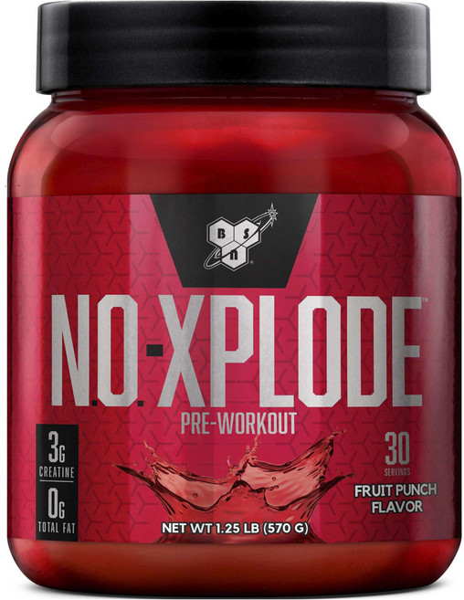 비에스엔 노-엑스플로드 프리-워크아웃 프루트 펀치, 570g, 1개