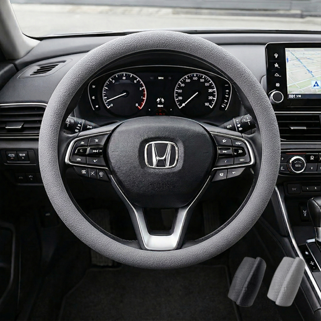 라이프엔라이크 핸들커버 논슬립 실리콘 자동차 차량용 핸들커버 미끄럼방지 전차종, 그레이