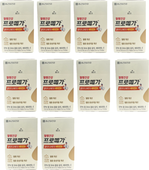 종근당건강 프로메가 알티지 오메가3 듀얼 비타민D, 60정, 10개