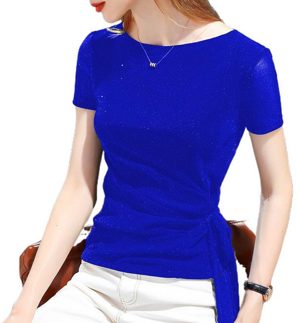 티류으스 봄여름 펄 망사 레깅스 샤이닝 펄 댄스복 반팔 상의 댄스 티셔츠 보트넥 스트링 반팔 톱 S318519