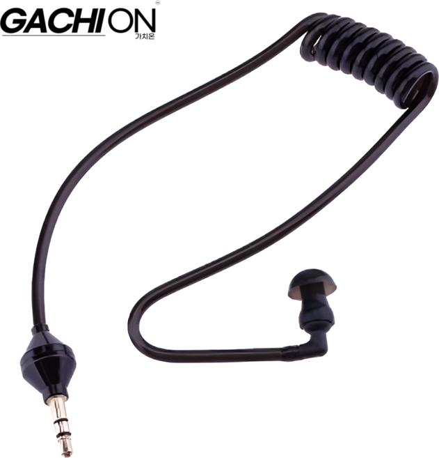 가치온 3.5mm 싱글 인이어 스테레오 모노 에어 튜브 헤드셋 경호 무전 헤드폰, 블랙