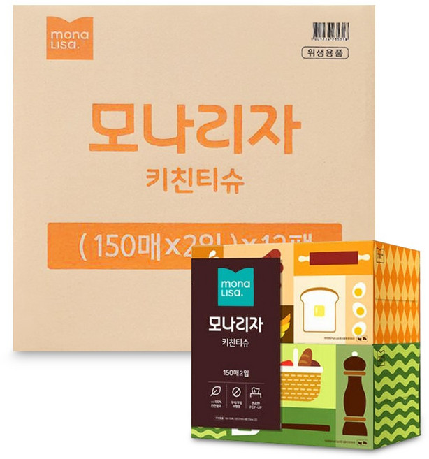 모나리자 키친티슈, 150매, 24개