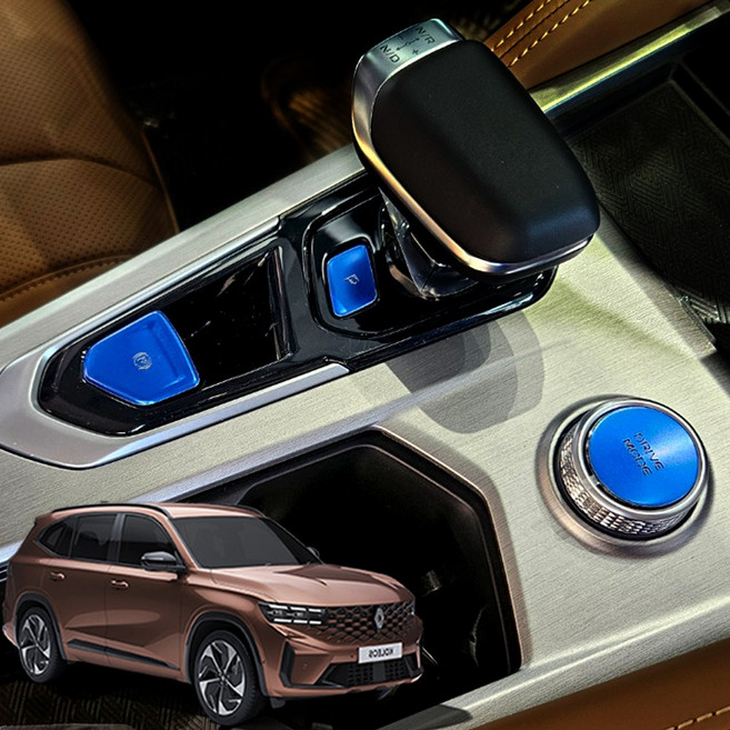 그랑콜레오스 호환 버튼 커버몰딩 시동버튼 기어 버튼 스타트버튼 파킹버튼 공조기버튼 메모리버튼 카바 알루미늄 인테리어 포인트 00794, 5. 기어버튼 블루3p, 기타