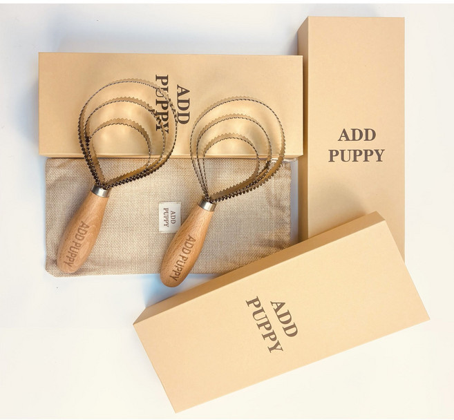 ADDPUPPY 시바견빗 슬리커브러쉬 강아지빗, 1세트, Wood