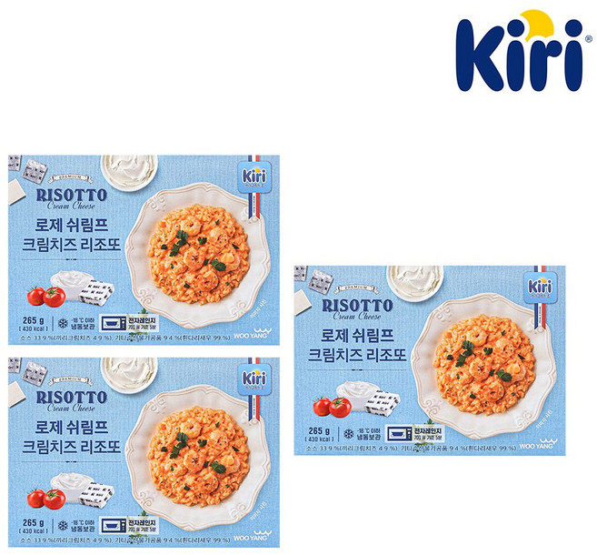 끼리 로제 쉬림프 크림치즈 리조또 3개, 265g