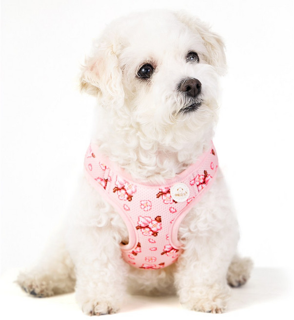 아띠지기 강아지 초경량 관절 보호 X형 에어리 하네스, 1개, 벚꽃