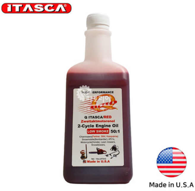 순정 이타스카 예초기 엔진톱오일 식물성 2행정 473ml 레드 미국, 1개
