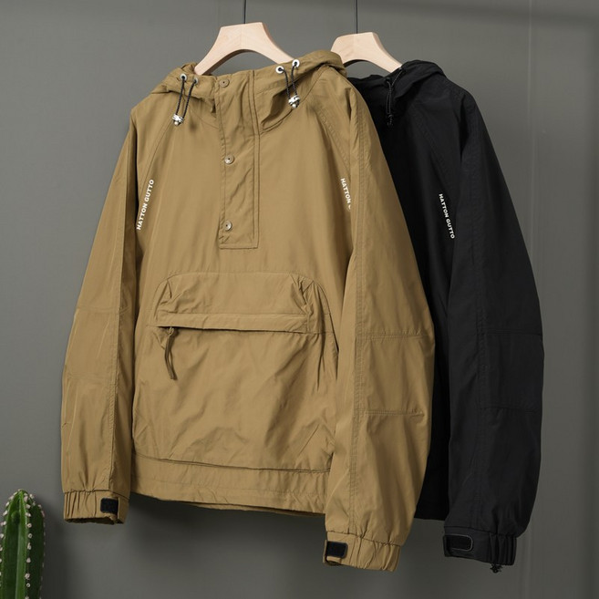 BLACK K7 남녀공용 트레이닝 등산복 조거 빅사이즈 후드 반집업 바람막이 아노락