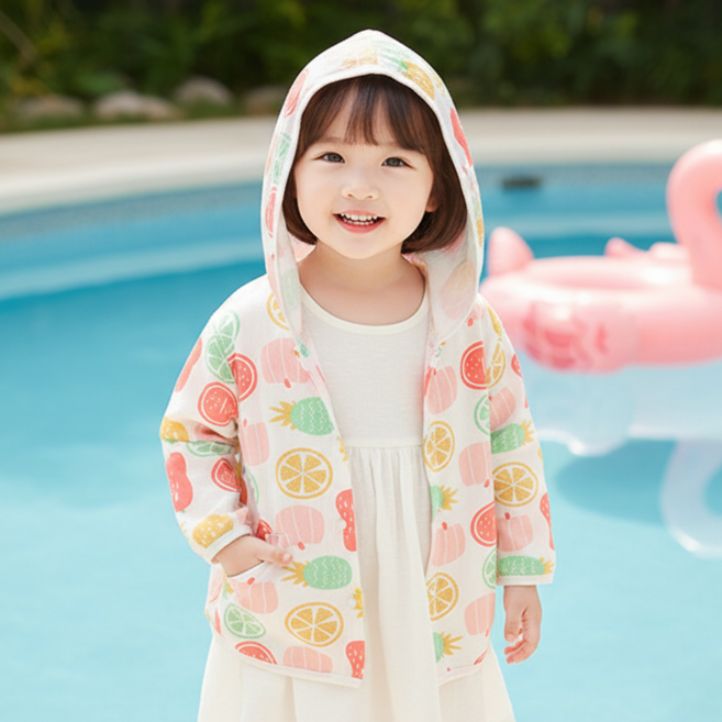 몽실이 썬가드 코튼100 후드점퍼 여아 남아 여름 아우터 면 간절기 외출복