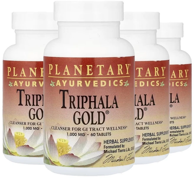 PLANETARY HERBALS 아유르베다 트리팔라 골드 60정 4개 - 쿠팡