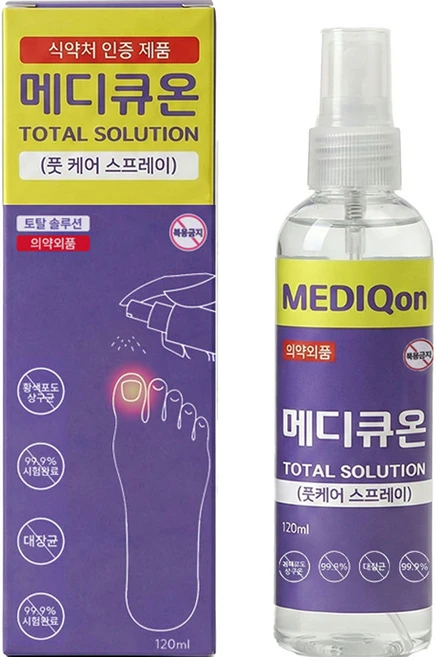 메디큐온 의약외품 문제성 발톱 케어 스프레이, 1개입, 1개, 120ml - 쿠팡