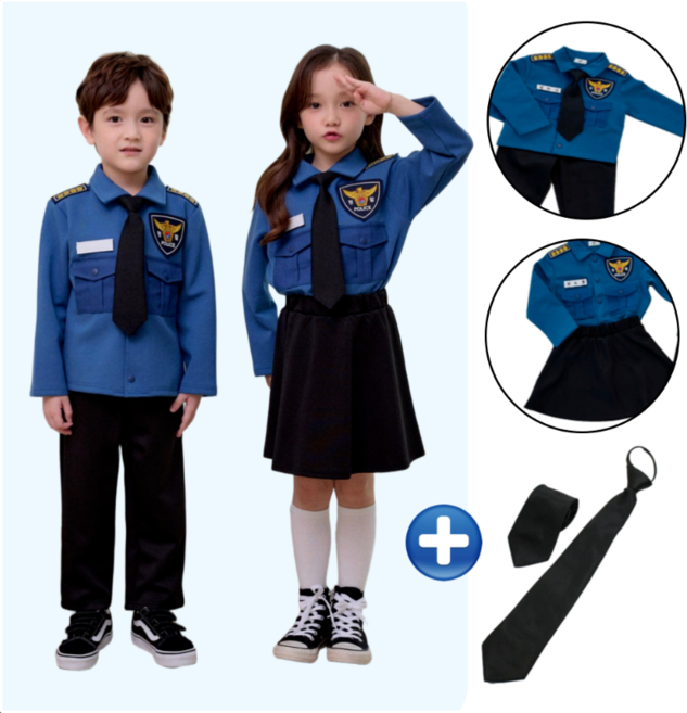 유아 아기 아동 경찰복 경찰옷 어린이집 직업체험 코스튬 역할놀이 선물