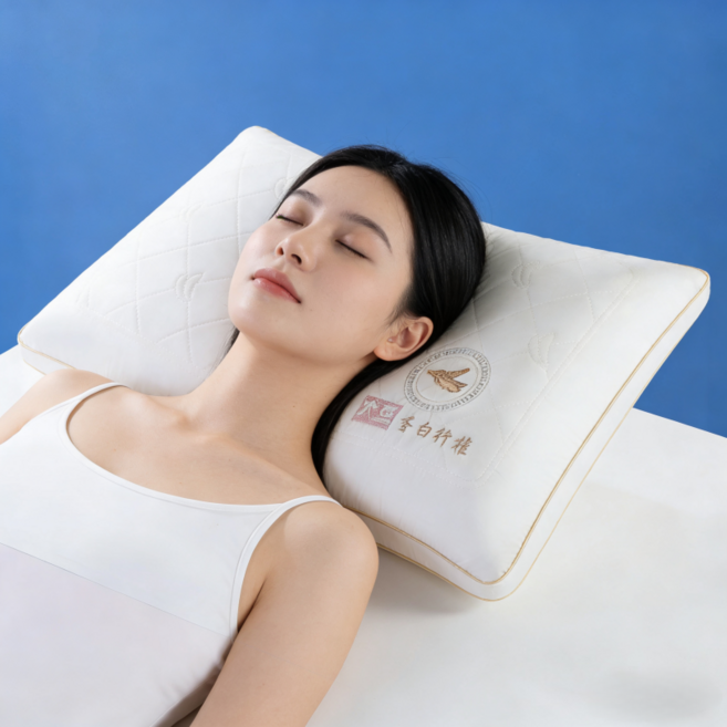 진드기 방지 면 건강 스킨 케어 가볍고 통기성 경추베개 2P, 화이트, 2개