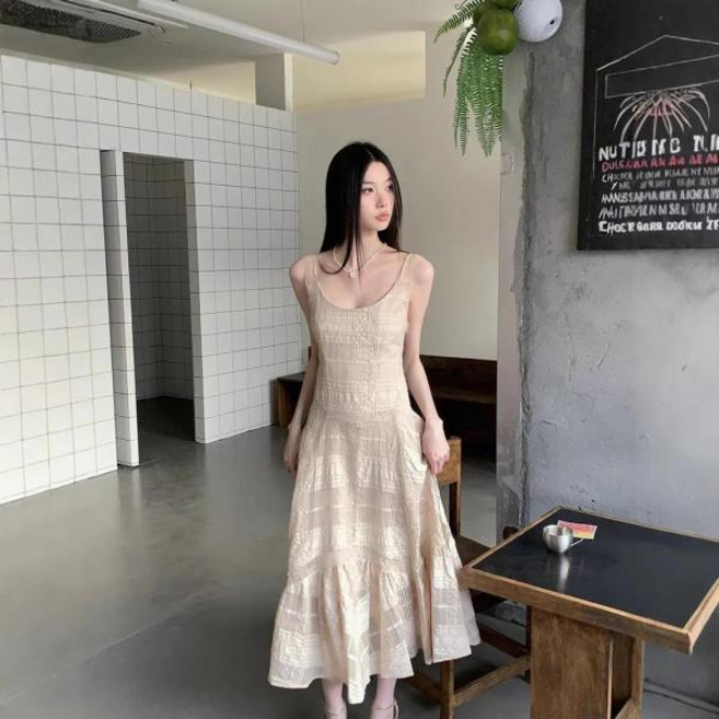 무거운 작업 레이스 중공 격자 무늬 패브릭 슬리브 예술적 복고풍 스타일 허리 긴 발목