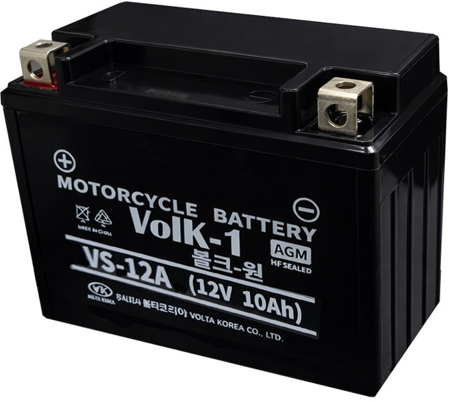 VS-12A 12V 10Ah YT12A BT12A 다운타운 포르자 300 350 YTX9 고용량 배터리 밧데리 닌자 650 1000 300Z Z1000 버그만 400 미라쥬 250, 1개