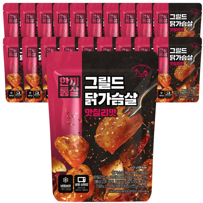 한끼통살 그릴드 닭가슴살 핫칠리맛 20개입, 20개, 100g