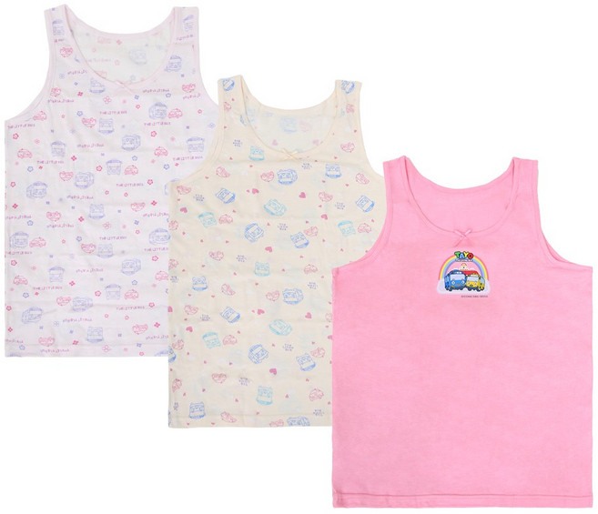 이너핏 꼬마버스타요 여아동 런닝 3매입 세트