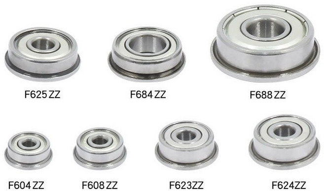 5PCS F604 F699 플랜지 베어링 F607 F608 F623 F624 F625 F626 F635 F684 F688 F693 F695 F698 ZZ 2Z 깊은