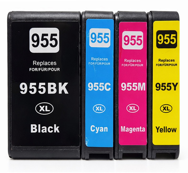 토너피아 4종 세트 HP955XL PRO 7740 8210 8710 8720 8730 8740 8727 8745 7730 8715 8716 8717 HP955XL HP 호환잉크, 1세트, 검정, 파랑, 빨강, 노랑