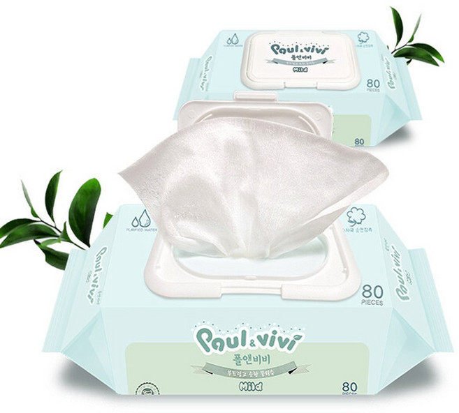 폴앤비비 물티슈 캡형80매 10팩x2박스/도톰 아기물티슈, 2박스, 80매