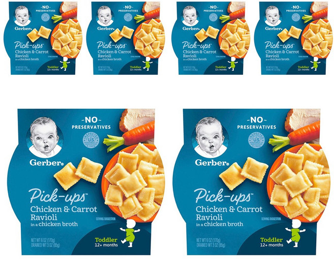 거버 픽-업 라비올리 면 어린이 식품 170g, 6개