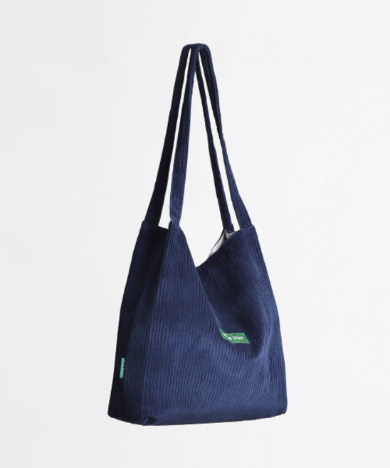 GREEN STUFF 무심한듯 박시한 쇼퍼백 53 클레식 코듀로이 - 골덴 navy