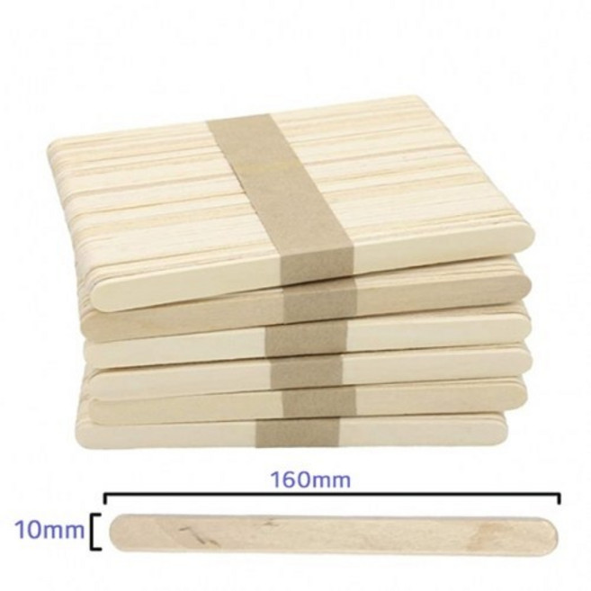 50개 1x16cm 커피 하드바 우드 팝시클 아이스크림 왁싱 제모스틱 티스푼 머들러