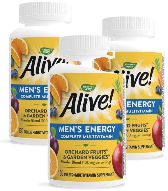네이처스웨이 얼라이브 맨 컴플리트 데일리 멀티비타민 Nature's Way Alive Men Complete Multivitamin, 130정, 3개 - 쿠팡