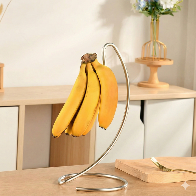 블룸데이 304 스테인리스 바나나 걸이, 1개, 실버