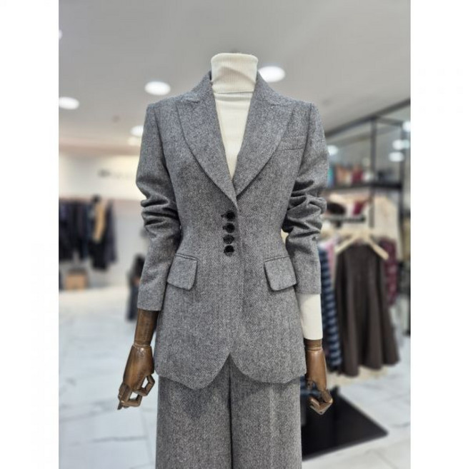 모조에스핀 테일러카라 울블랜딩 단추 재킷 S254MSF115