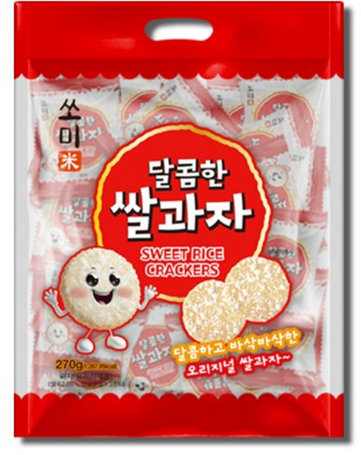 쏘미 달콤한쌀과자 270g 고소 간식 바삭 스낵, 1개
